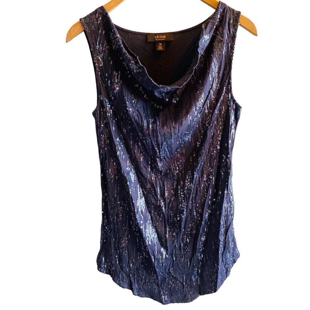⭐️ VICTOR Gray Sequin Tank Top